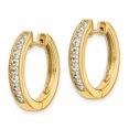 thumbnail image 2 of Finest Gold 14K Yellow Gold Diamond Hinged Hoop Earrings, 2 of 3