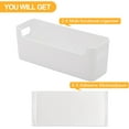 thumbnail image 2 of 2 Pack Cabinet Organizer Storage, Adhesive Over Cabinet Door Organizer, No Drilling Space Saver Plastic Storage Containers Multi-Use for Kitchen Bathroom Office Bedroom, White, 2 of 9