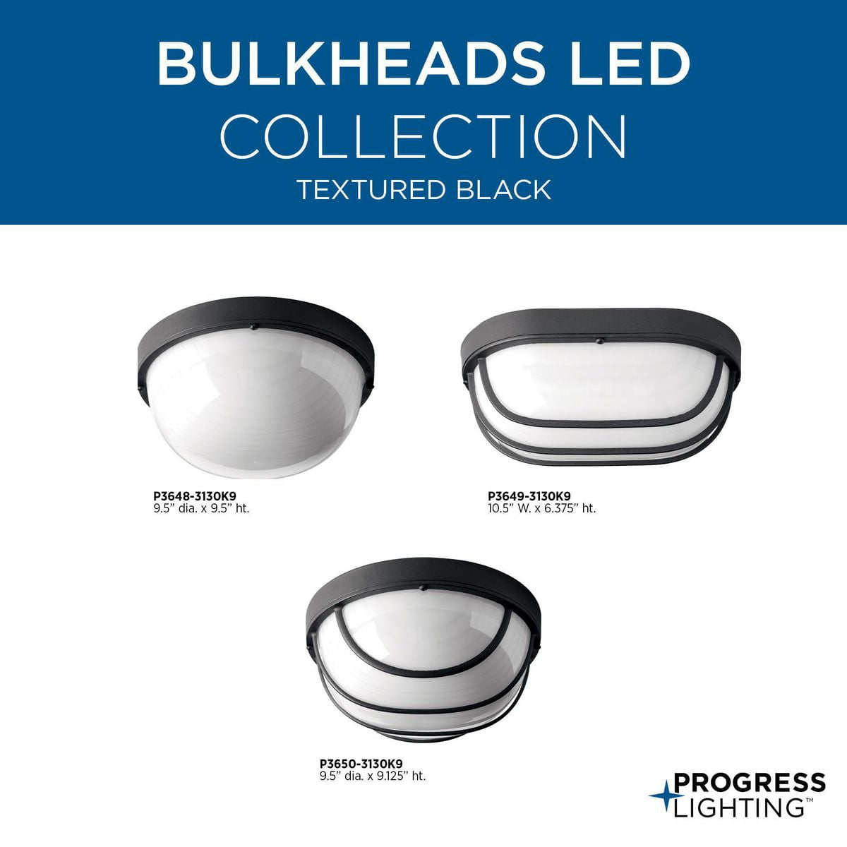 One-Light 9-1/2" LED Wall or Ceiling Bulkhead