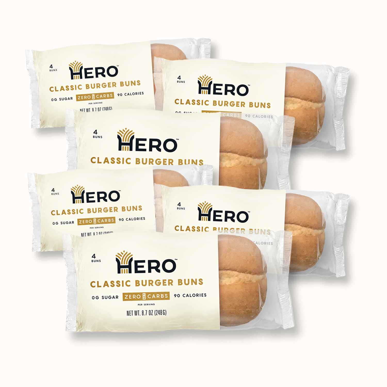 0g Net Carb Hero Classic Burger Buns