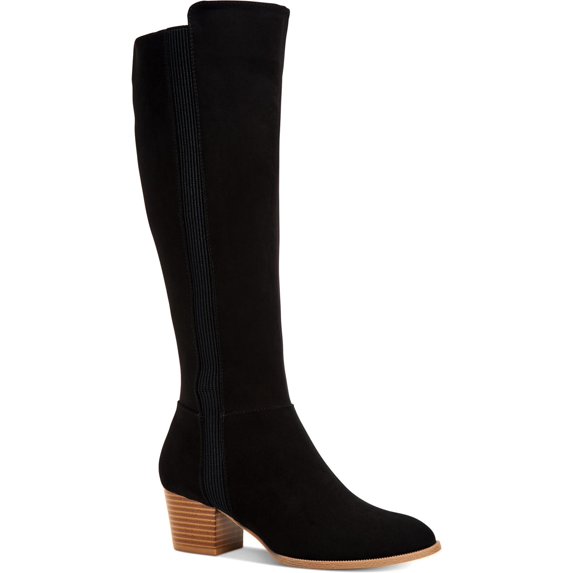 Style & Co. Womens Myranda Tall Almond Toe Knee-High Boots Black 8 Medium (B,M)