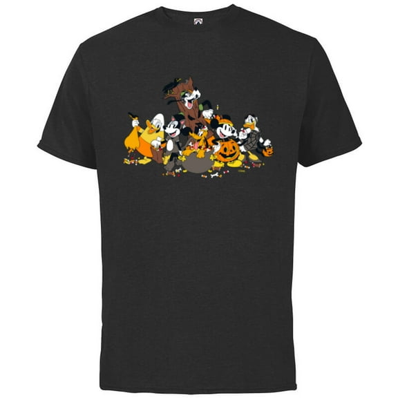 Disney Mickey Mouse and Friends Spooky Halloween Costumes - Short Sleeve Cotton T-Shirt for Adults - Customized-Black