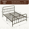 thumbnail image 5 of Alden Design  Metal Platform Bed with High Headboard and Footboard, Bronze, Queen, 5 of 7