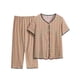 thumbnail image 1 of Conjunto de Dos Piezas para las Mujeres de Verano Casual Manga Corta Cuello Redondo Y Pantalones, Algodón Seda Pijama Conjunto, 1 of 3