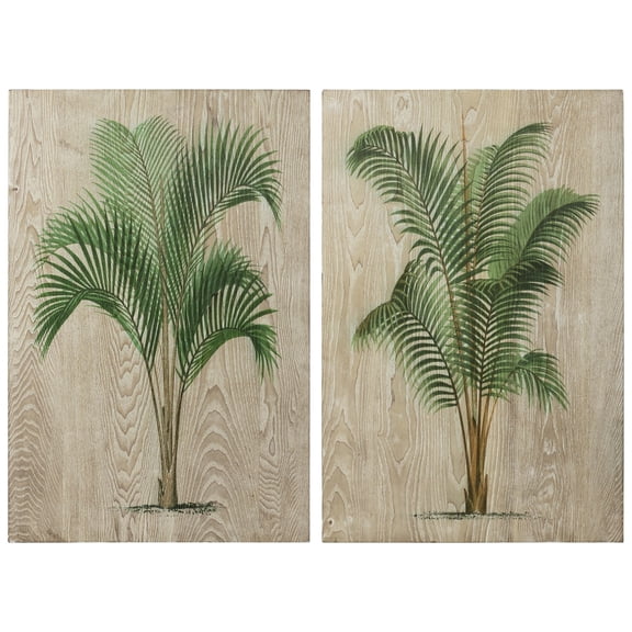 Empire Art Coastal Plants Painting, Set of 2