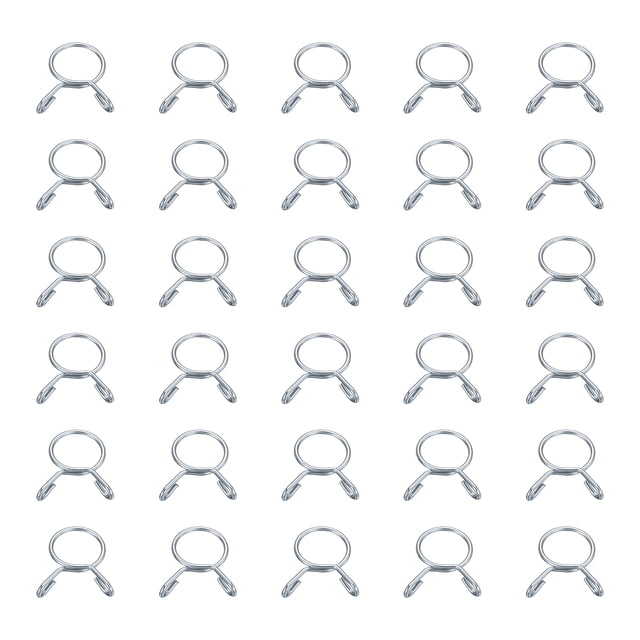 Uxcell 30Pcs Clips de Manguera de Línea de Combustible 12mm ID 12mm Diámetro de Abrazadera. Clips de Resorte para Tubos de Aire, Tubo de Agua, Motocicleta, Scooter, ATV, Azul Blanco