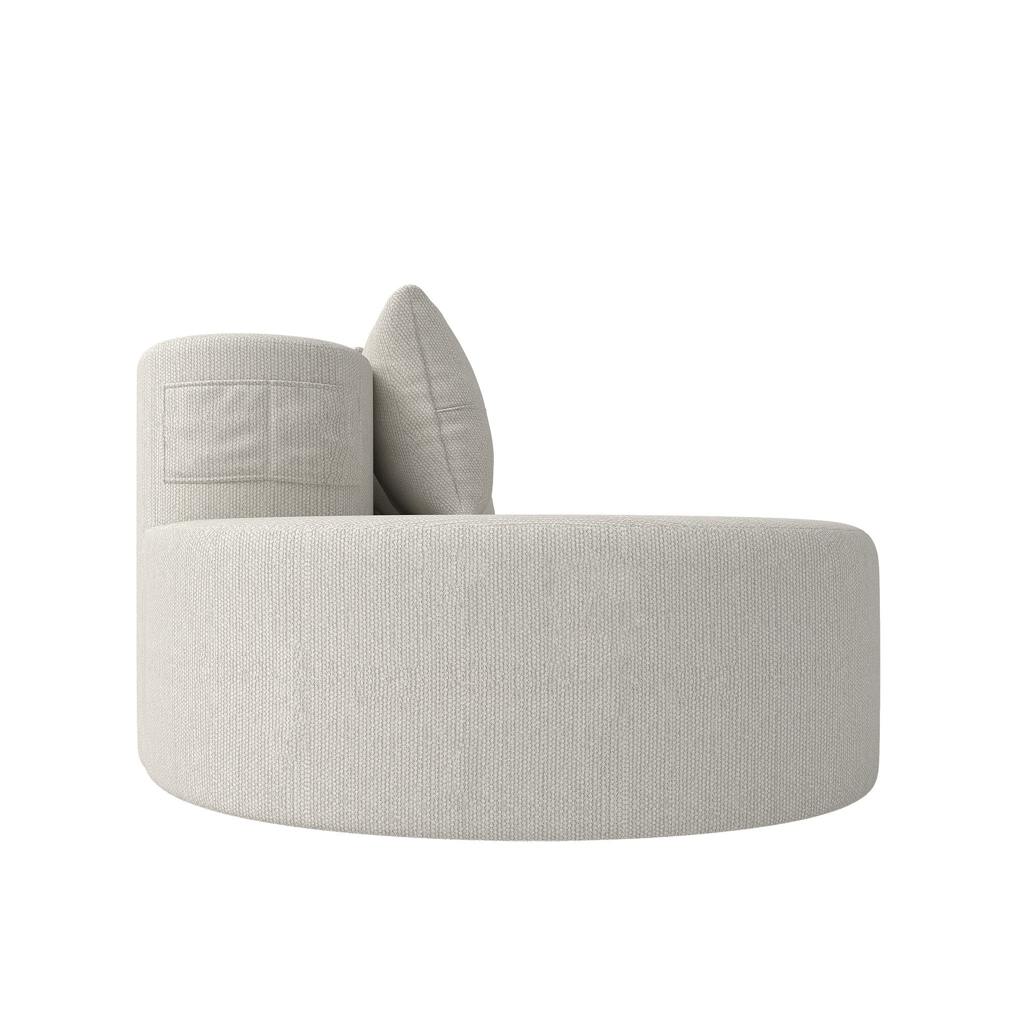 Sailvan Modern Curved Sectional 3 Seat Sofa,Minimalist Half Moon Modular Couch for Living Room,Office and Apartment,Soft Chenille Fabric Beige