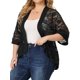 thumbnail image 1 of Plus Size Shrug for Women Bolero Summer Lace Panel Sheer Loose Cardigans Black 2X, 1 of 7