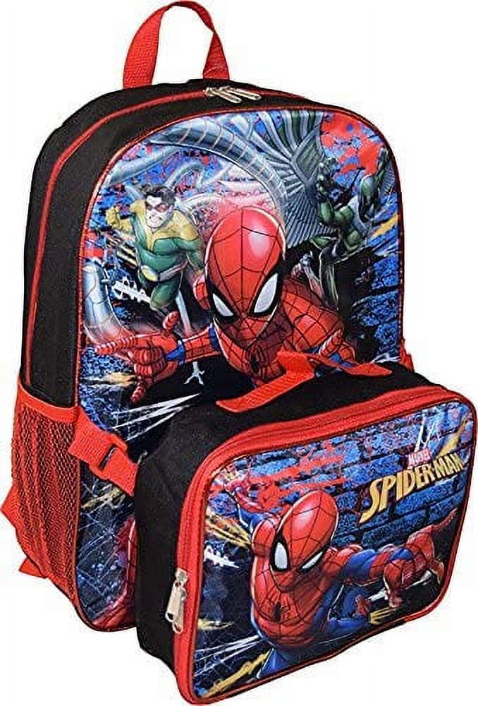Marvel Spiderman 16" Backpack With Detachable Lunch Box