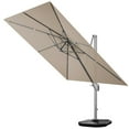 thumbnail image 1 of Gymax Parasol Déporté de Patio 10 X 10 Pi en Aluminium, Inclinaison 360°, Base Lestée, Café, 1 of 10