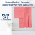 thumbnail image 3 of Casa Lino 2Pc Premium Bath Sheets (Extra Large) for Adults (72" x 36") - 100% Cotton, 400GSM, Ultra Absorbent (Soft Berry), 3 of 7