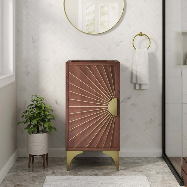 Modway Daylight 18" Bathroom Vanity Cabinet in Walnut