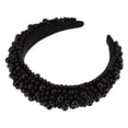 thumbnail image 1 of Diadema acolchada con perlas de imitación, diadema de ala ancha con esponja, diadema para mujer, negro, 1 of 7