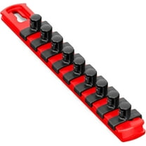 Ernst Manufacturing 8-Inch Magnetic Socket Organizer with 9 3/8-Inch Twist Lock Clips, Red (8411M-Red-3/8)