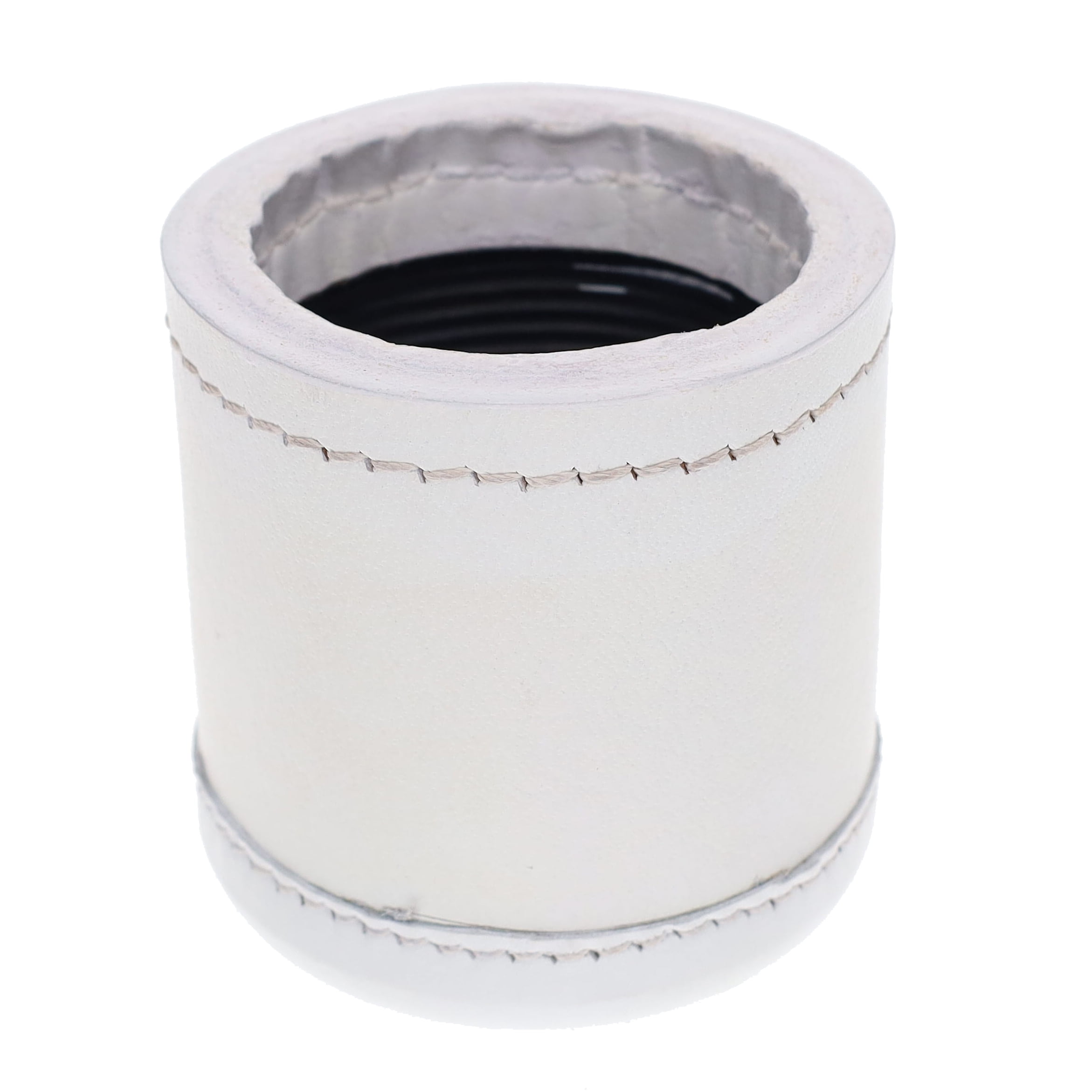 WE Games Professional White Leather Dice Cup Set - 5 Dice for 10 Dice Games