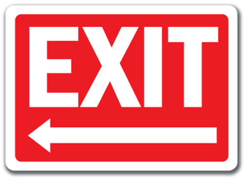 Exit Sign with Left Arrow 10" x 14" OSHA Safety Sign