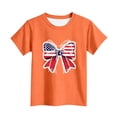 thumbnail image 4 of Amidoa Girls Short Sleeve 4th of July Cute Graphic T-Shirts Summer Tops Casual Kids Soft Crewneck Tees Gray Size 2T, 4 of 6
