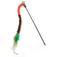 thumbnail image 3 of Cat Toys Cat Teasing Stick Pompom Feather Wand Kitten Interactive Toys Mini Bell Cat Rod for Kitten Cat Having Fun Exercise Playing(red&Yellow), 3 of 7