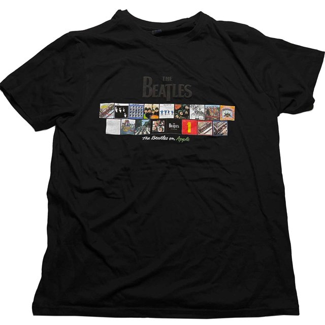 The Beatles - Camiseta Albums on Apple de Algodón para Adultos Unisex (Negro)
