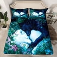 thumbnail image 2 of Homewish Black White Wolf Twin Sheet Sets for Teens, Jungle Romantic Animal Twin Fitted Sheet, Flower Plant Botanical Flat Sheet, Breathable Home Decor, 3 Pieces, 2 of 7