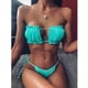 thumbnail image 2 of Bikini cómodo con pliegues y huecos para mujer, traje de baño acolchado con realce, conjunto de ropa de playa OAVQHLG3B Store lin121212, 2 of 4