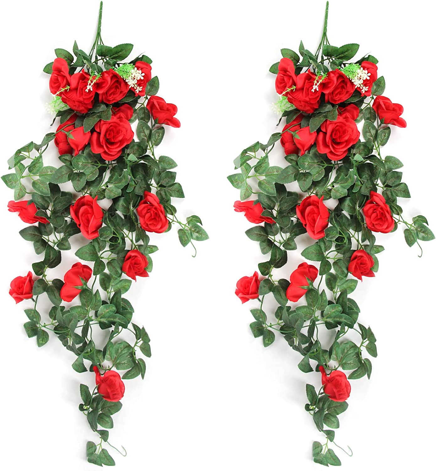 ZOELNIC 2PCS Artificial Hanging Flowers 3.3Ft Artificial Rose Vine ...