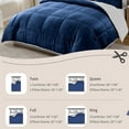 thumbnail image 3 of VK·LIVING Fleece Throw Sherpa Blanket for Bed or Couch Oversized Weighted Warm Reversible Machine Washable Medium Weight Home Decor Giftable Throw,Blue,90"x90", 3 of 8