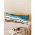 thumbnail image 5 of Teal Brown Ombre Body Pillow Cover 20 x 54 Inch Decorative Pillow Cover Modern Abstract Moire Aesthetics Lumbar Pillowcase Seasonal Rectangle Cushion Case for Couch Sofa Bed Living Room, 5 of 7