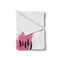 thumbnail image 2 of Valentines Day Soft Flannel Fleece Throw Blanket, Be My Valentine Words with Romantic Cartoon Like Heart Love Image, Cozy Plush for Indoor and Outdoor Use, 50" x 60", Pink and Black, by Ambesonne, 2 of 5