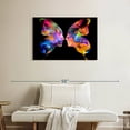thumbnail image 2 of Elephant Stock Abstract Butterfly Faces Wall Art - Horizontal Canvas Wall Art - Living Room Wall Decor - Animal Canvas - Black And Blue Decor - 36" x 24", 2 of 8