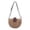 Light Brown, variant on Half Moon Hollow Handwoven Shoulder Bag, Boho Forest Vintage Raffia Straw Crochet Purse Adjustable Leather Strap Breathable Hollow Out Design Lined Inner Pocket Summer Beach Vacation Casual Handbag