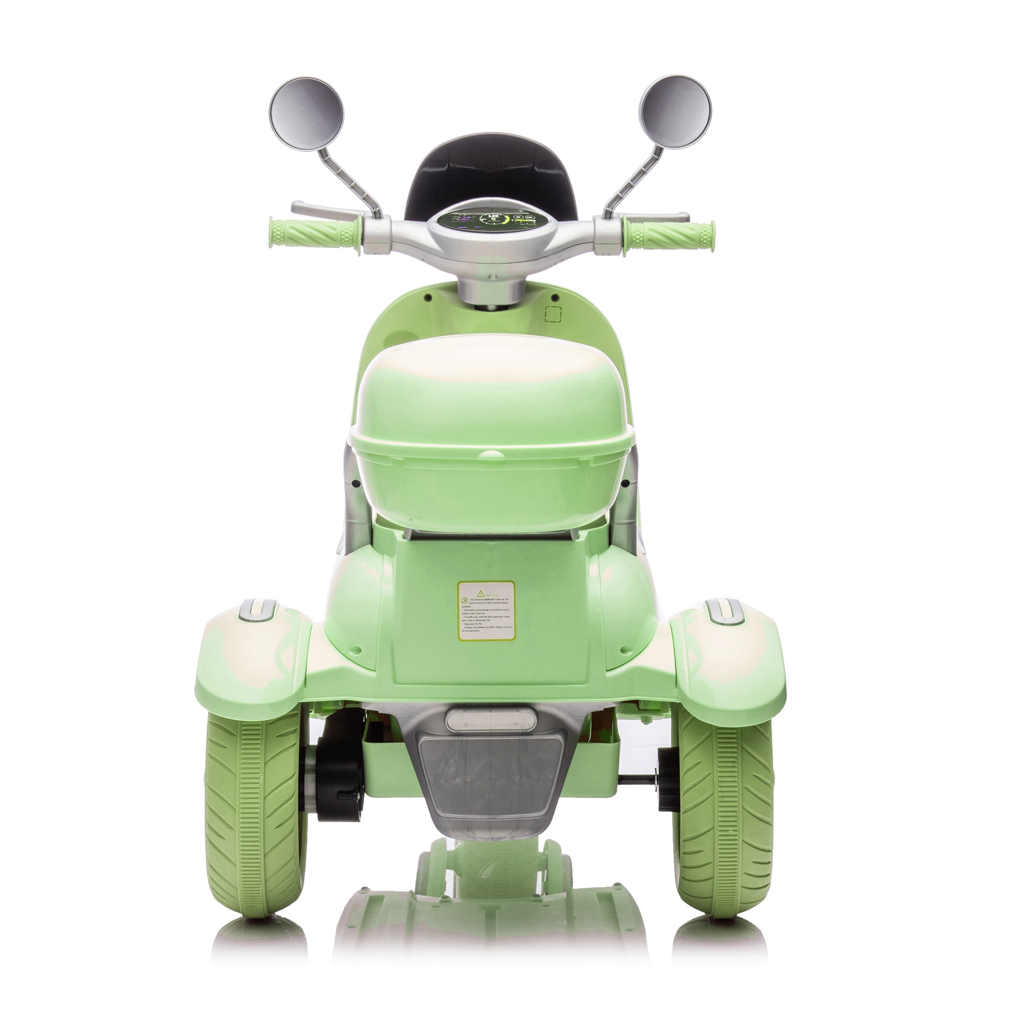 Xuanlur 12V Kids Electric Motorcycle, 3 Wheel 2 Seater Ride on Motorcycle w/Remote Control, 25W*2 Motors Electric Motorcycle w/Big Storage Box, Music, Horn, Light, Ride on Toys for Kids 3-8, Green