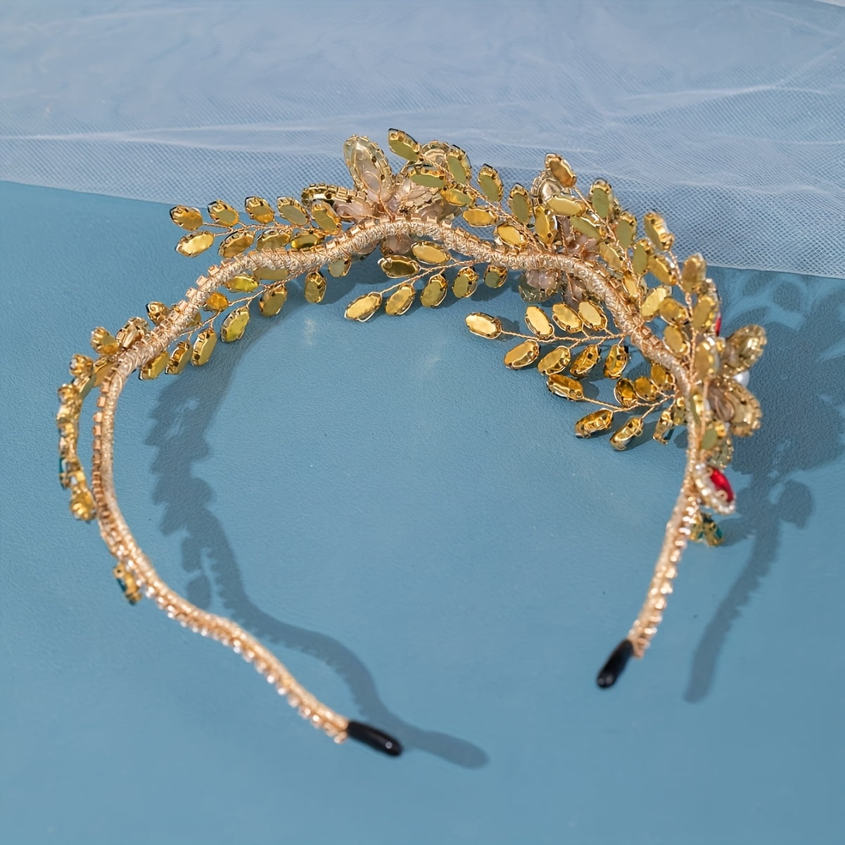 One Piece of Vintage Rhinestone Hairband, a Luxurious Handmade Crystal Hair Ornament, Featuring an Elegant Floral Design, Suitable for Bridal, Baroque, Prom, Birthday Celebrations, And Weddings.