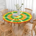thumbnail image 3 of Colorful Rainbow Tie Dye Spiral Pattern Round Fitted Tablecloth with Elastic Edge,Dining Table Cover Waterproof,Outdoor Round Tablecloth for Camping,Dining,Indoor and Outdoor, 3 of 7