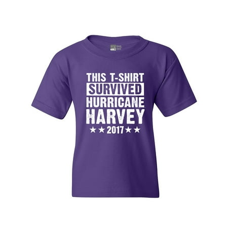 Youth Hurricane - This T-Shirt Survived Hurricane Harvey Houston Texas 2017 DT Youth Kids T-Shirt Tee