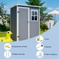 thumbnail image 3 of Seizeen 5x3FT Outdoor Storage Shed with Floor, Plastic Garden Tool Shed w/Lockable Door & Window, Waterproof Wood Grain Patio Storage Versatile Design, 3 of 9