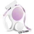 thumbnail image 1 of LAICAIW 10 ft Lavender Purple Retractable Dog Leash with Dispenser and LED Light for Small Medium Large Dog or Cat up to 110 lbs, Anti-Slip Handle, Tangle Free, Reflective Nylon Tape by, 1 of 7