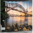 thumbnail image 4 of Ambesonne New York Shower Curtain, Sunset Evening View, 69"Wx70"L, Brown Blue, 4 of 5