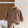 thumbnail image 2 of Gubotare Sherpa Fleece Jacket Kids Toddler Kids Fleece Hooded Jacket Coat Zipper Lightweight Long Sleeve Thick Warm Outerwear Size 3T 4T,(Coffee 3-4 Years), 2 of 7