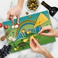 thumbnail image 4 of Cartoon Cutting Board, Design Park Bench Hills Apartments Rainbow Beams Flowers Art Print, Decorative Tempered Glass Cutting and Serving Board, Large Size, Multicolor, by Ambesonne, 4 of 5