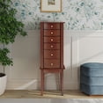 thumbnail image 2 of Linon Linnett Armoire à Bijoux avec Doublure Peluche Noire et Grand Rangement, Brun Merlot, 2 of 16