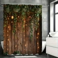 thumbnail image 3 of Rustic Wood Green Shower Curtain Boho Waterproof Fabric Bath Curtain Cozy Bathroom Decor, 3 of 3