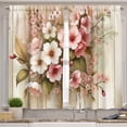 thumbnail image 7 of Ambesonne Sakura Valance & Curtain 3 Pcs Set, Japanese Cherry Blossom Art, 55"x30", Blush Olive Green Dusk, 7 of 7
