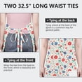 thumbnail image 6 of Pioneer Flower Floral Print Pattern Apron for Women and Men, Cotton Linen Waterproof with Pockets, Adjustable, 33x27 Inch for Kitchen, Gardening, BBQ, Salon, 6 of 6