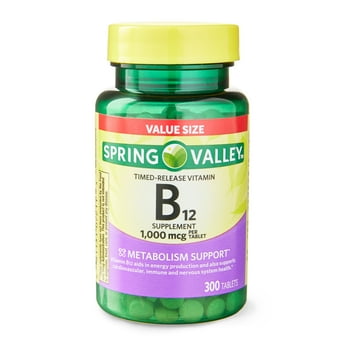 Spring Valley  B12 Timed-Release s Dietary Supplement Value Size, 1,000 mcg, 300 Count