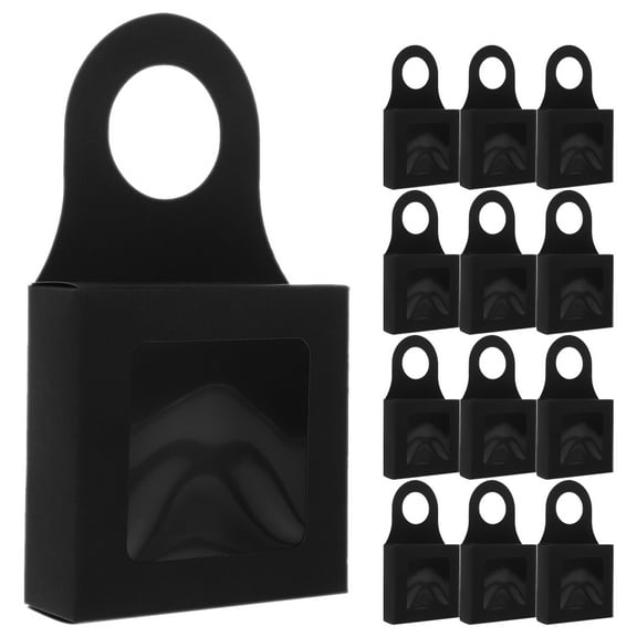 TEHAUX 20pcs Wine Bottle Box with Clear Window Hanging Foldable Boxes Empty Kraft Paper Holders