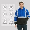 thumbnail image 6 of ProtectX Hi Vis Safety Hoodie for Men Women, Class 3 Reflective High Visibility Sweatshirt with Large Pocket, Long Sleeve Hooded Drawstring Pullover for Work & Construction, Blue, 3X-Large, 6 of 8