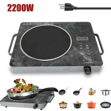 OhhGo Electric Ceramic Stove, 2200W Hot Plate Infrared Induction Cooker, Home Cooktop Cooking Furnace US 110V, Portable Cooker Cooktop Burner with 2 Handle, Black