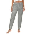 thumbnail image 5 of Outfmvch Wide Leg Palazzo Pants for Women Beach Clothes Outfits Beach Travel Drawstring Wide Trousers with Pockets Khaki Pants Flowy Linen Beach Pants Elastic Waist Pants for Women Light Ashy 3xl, 5 of 8