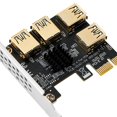 thumbnail image 4 of Tarjeta adaptadora PCIE PCIE 1 a 4 USB Multiplier Hub Riser Converter para minería, 4 of 5